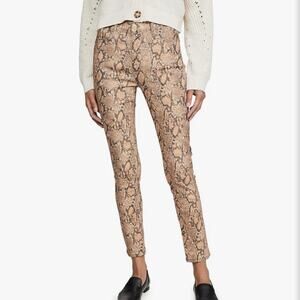 Frame Le High Skinny Crop Coated Python Jeans Size 30